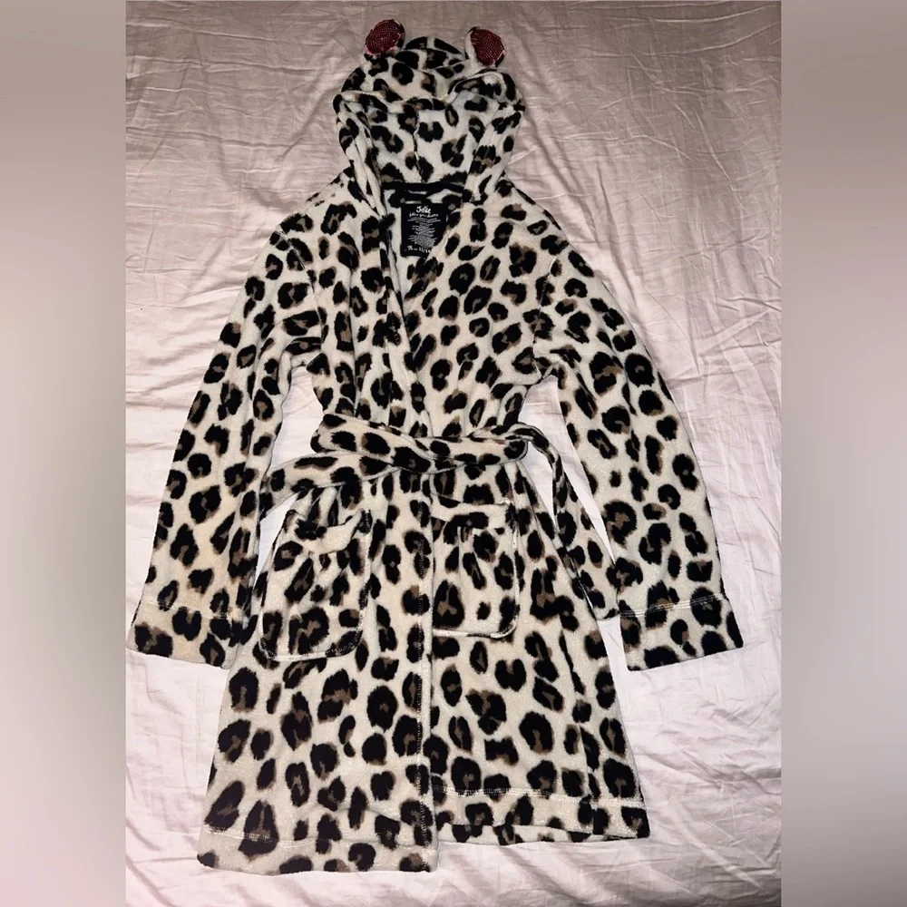 Justice Cheetah Print Plush Bath Robe Y2K Size 12/14